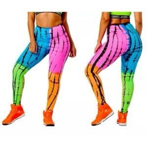 Zumba Fitness Colorful Tie-Dye Women’s Leggings Size L